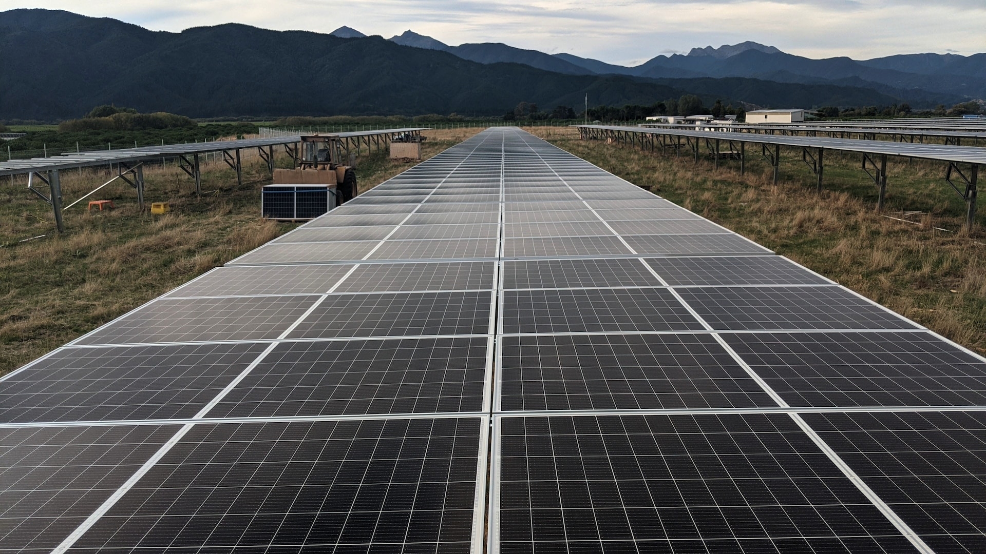 Solar panels in fields